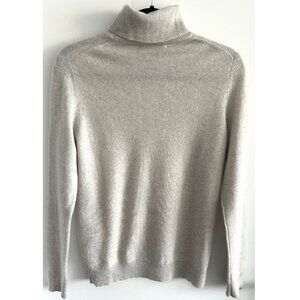 Lord & Taylor Light Gray Turtle Neck Cashmere Sweater Sz S